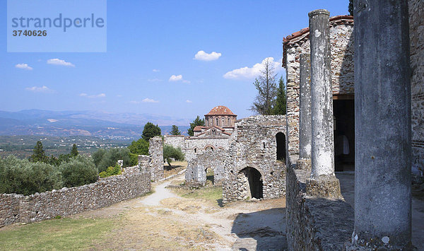 Kapelle  byzantinische Ruinenstadt Mistras  Lakonien  Peloponnes  Griechenland  Europa
