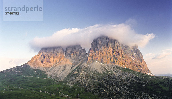 Langkofel  Sasso Lungo im Winter  Dolomiten  Südtirol  Italien  Europa