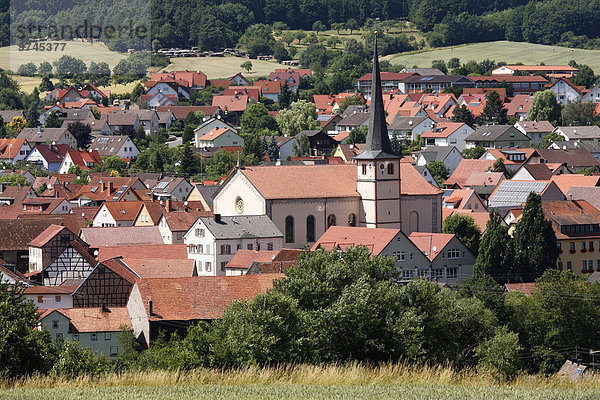 Ortschaft Oberthulba  Rhön  Unterfranken  Bayern  Deutschland  Europa