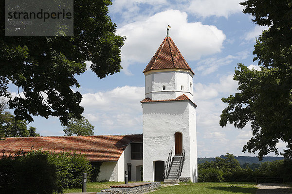 Kasselturm mit Stadtmauer  Schongau  Pfaffenwinkel  Oberbayern  Bayern  Deutschland  Europa