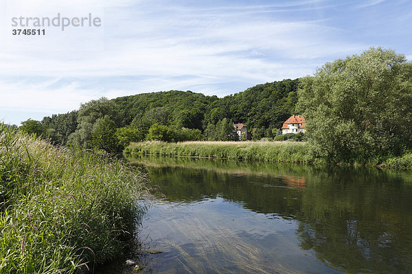 Fluss Werra in Vacha  Rhön  Thüringen  Deutschland  Europa