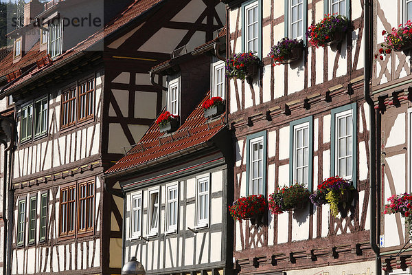 Half-timbered houses in Wasungen  Rhoen  Thuringia  Germany  Europe