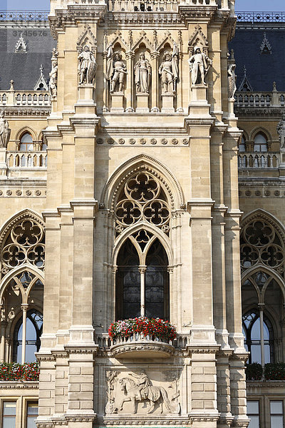 Detail der Fassade Neues Rathaus  Wien  Österreich  Europa