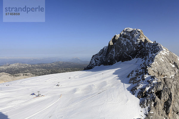 Koppenkarstein  Schladminger Gletscher mit Langlauf-Loipen  Dachstein-Gebirge  Steiermark/Oberösterreich  Österreich  Europa