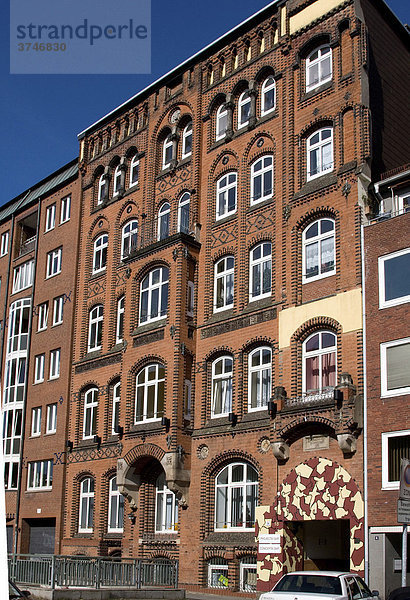 Typical Hamburg brick building  Michaelisstrasse  Hamburg  Germany  Europe