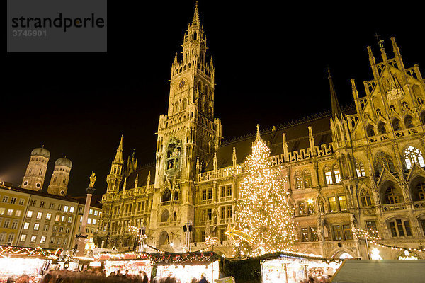 Weihnachtsmarkt München  Marienplatz  Bayern  Deutschland  Europa