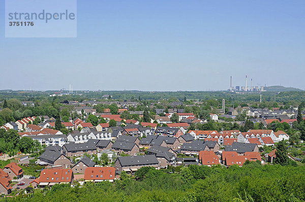 View from the Schurenbachhalde  Ruhr district  Essen  North Rhine-Westphalia  Germany  Europe