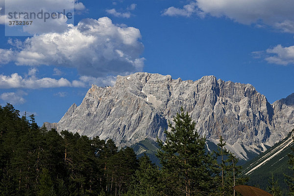 Zugspitze vom Fernpass  Zugspitzarena  Wettersteingebirge  Tirol  Österreich