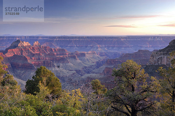 Blick über den Grand Canyon von der Grand Canyon Lodge  North Rim  Grand Canyon Nationalpark  Arizona  USA  Nordamerika