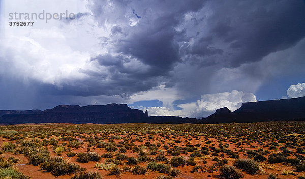 Gewitterwolken über der Prärie  Utah  USA