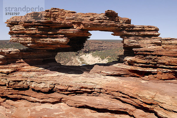 Nature's Window am Loop Walk Trail  Kalbarri National Park  Western Australia  Australien