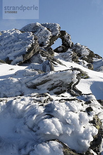 Felsformation  Großer Arber  Bayerischer Wald  Niederbayern  Bayern  Deutschland  Europa