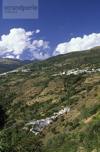 Villages of Pampaneira  BubiÛn  Capileira  Poqueira Valley  Sierra Nevada  Alpujarra  Alpujarras  Andalusia  Granada  Spain