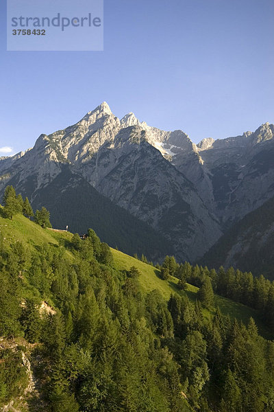 Ganalm und Huderbankspitze  Vomperloch  Karwendelgebirge  Tirol  Österreich  Europa