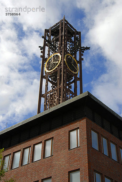 Wrought iron clock tower  Kiruna  Lapland  Sweden