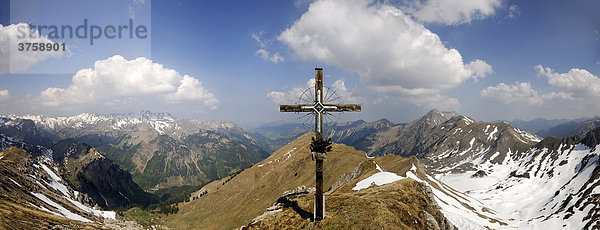 Gipfelkreuz Kastenkopf  Allgäuer Alpen  Hinterstein  Tirol  Österreich
