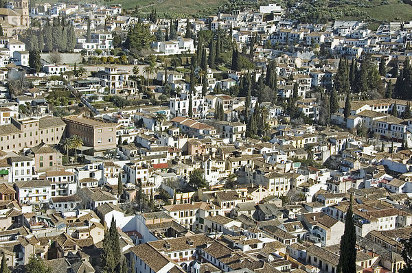 View of Albaicin  Granada  Andalusia  Spain