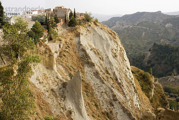 Rough rocky landscape  Basilicata Region  Southern Italy