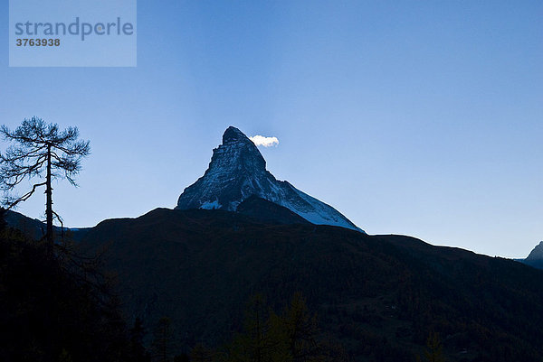 Matterhorn 4487m vom Gornergrat  Zermatt  Wallis  Schweiz