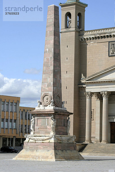 Obelisk at the Alte Markt  St. Nicholas' Church  Potsdam  Brandenburg  Germany