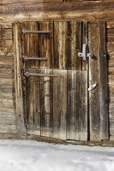 Old wooden barn door  Wildschoenau Tyrol Austria