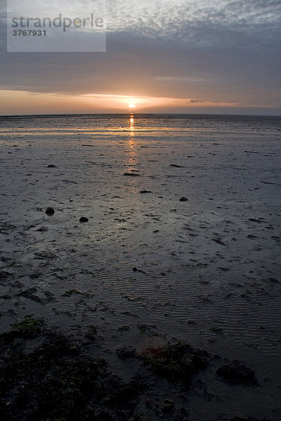 Wattenmeer bei Sonnenuntergang