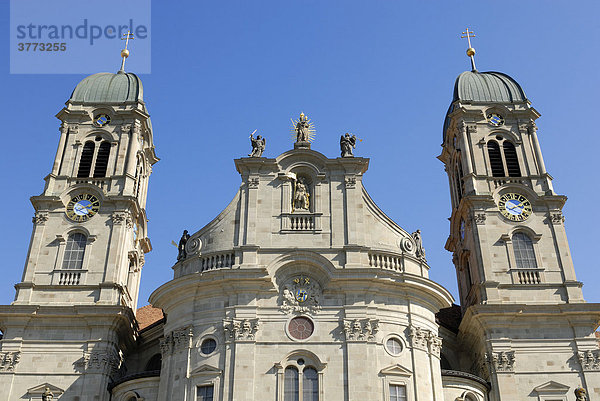 Einsiedeln - Detailansicht der Klosterkirche - Kanton Schwyz  Schweiz  Europa.