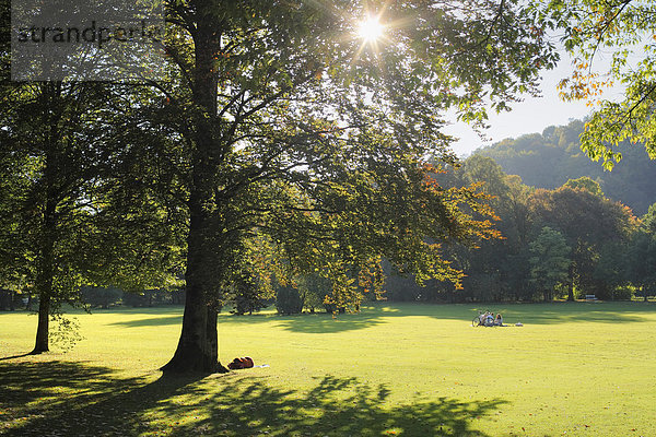 Luitpold park in Bad Kissingen  Rhoen  Franconia  Germany