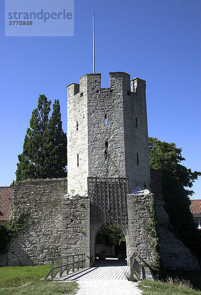 Osttor der Stadtmauer von Visby  Gotland  Schweden