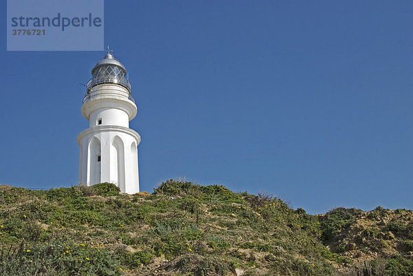 Lighthouse near Cape Trafalgar  Andalusia  Spain  Europe