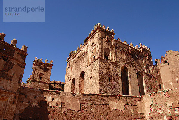 Verfallende Architektur der Berber Kasbah Telouet Marokko