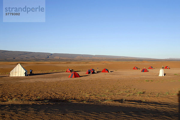 Wüstentrekking Zeltlager in der Wüste bei Mhamid Marokko