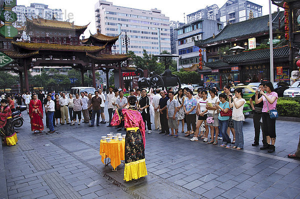 Teezeremonie in Chengdu  Sichuan  China