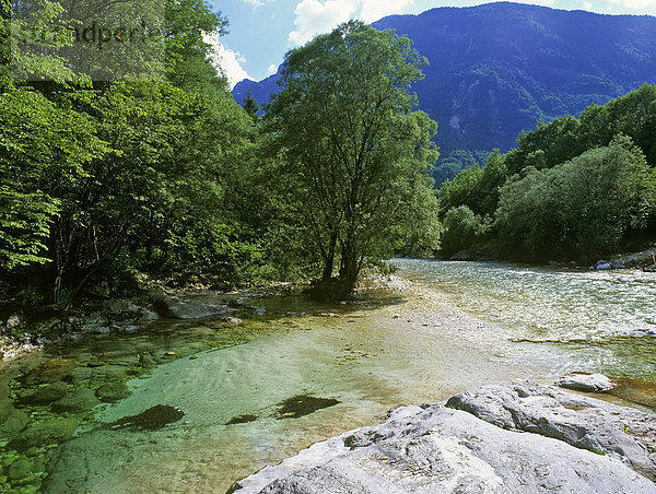 Der Fluß Soca  Camp Klin  Triglav Nationalpark  Slowenien