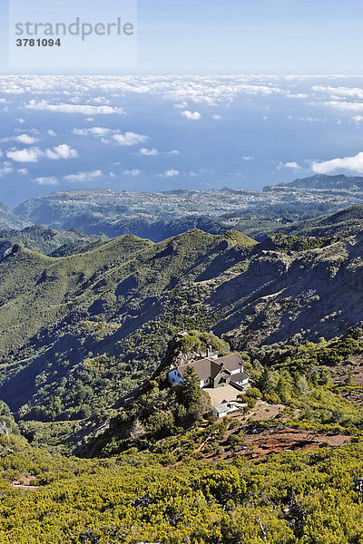 Casa do Abrigo ist die einzige Berghütte Madeiras  Pico Ruivo  Madeira  Portugal