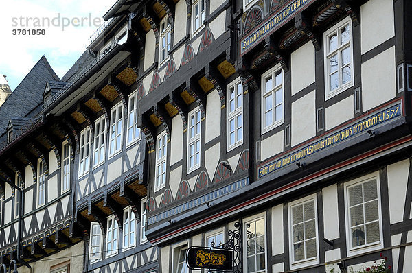 UNESCO-Welterbestätte Altstadt Fachwerkhäuser am Markt Goslar Niedersachsen Deutschland