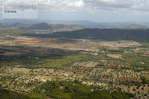 Landschaft von oben  San Salvador  Mallorca  Spanien