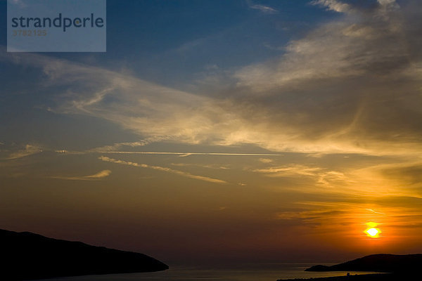 Sonnenuntergang  Insel Hvar  Dalmatien  Kroatien