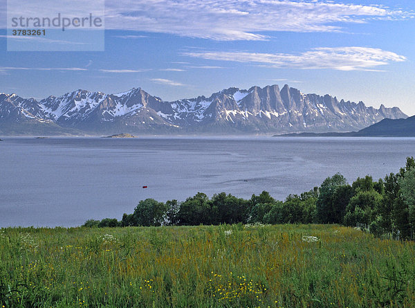 Fjord bei Tromso  Nordnorwegen  Norwegen