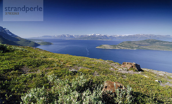 Fjord bei Tromso  Nordnorwegen  Norwegen