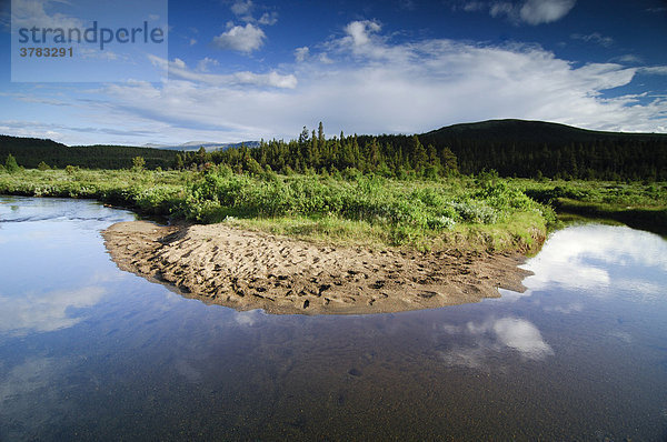 Flussbiegung  Jotunheimen Nationalpark  Norwegen  Skandinavien