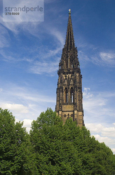 Turm der St. Nikolaikirche  Hamburg  Deutschland