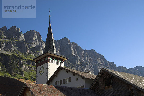 Kirche beim Urnerboden  Klausenpass  Kanton Glarus  Schweiz