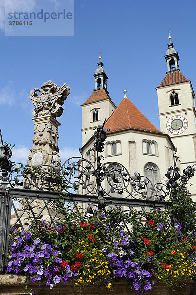 Neupfarrkirche am Neupfarrplatz  Regensburg  Oberpfalz  Bayern