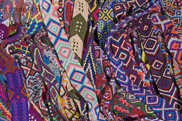 Typische indianische handgewebte Textilien San Cristobal de las Casas Mexico