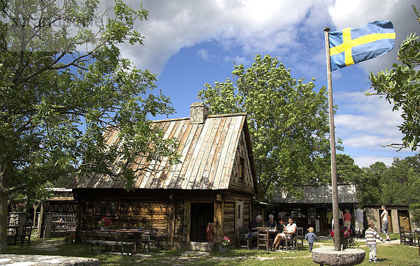 Garden cafe in Bunge  Gotland  Sweden