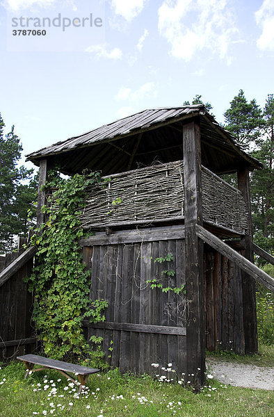 Eingangstor zum Wikingerdorf Vikingabyn bei Tofta  Gotland  Schweden