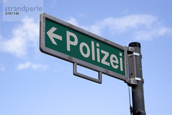 Richtungsschild - Polizei