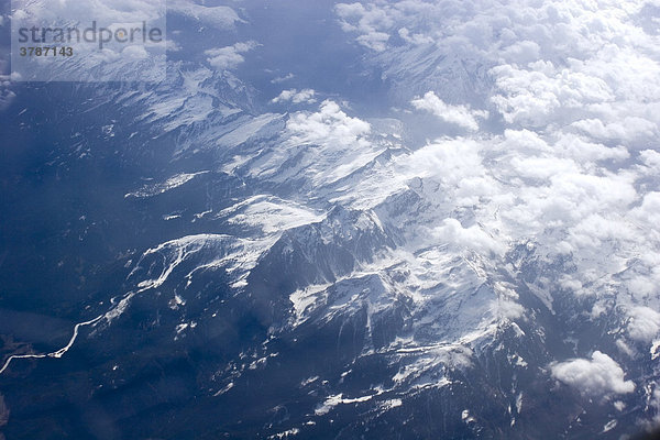 Alpen aus Flugzeughöhe