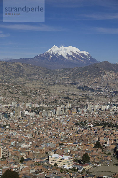 La Paz und Nevado Illimani (6439m)  Bolivien